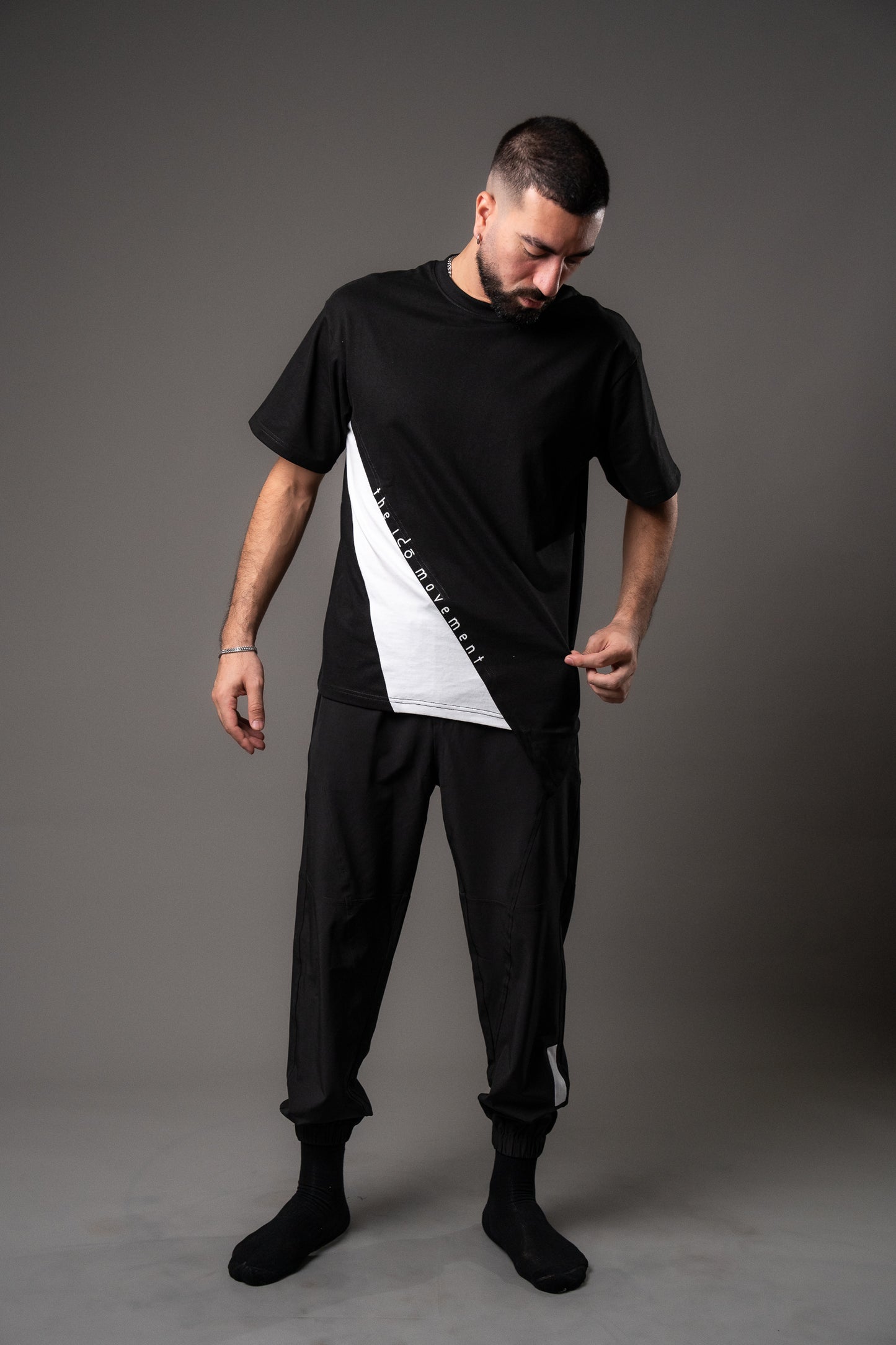 Sustainable Training Pants | Mostafa Unisex Black Track Pants | Recycled 4-Way Stretch Activewear UAE