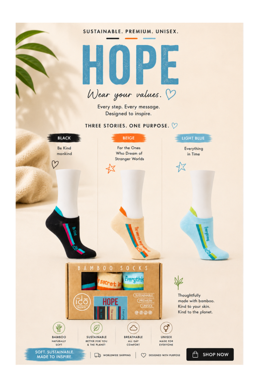 Bamboo  Low-Cut Crew Socks - Set of 3 | HOPE | Ultra-Soft, Breathable