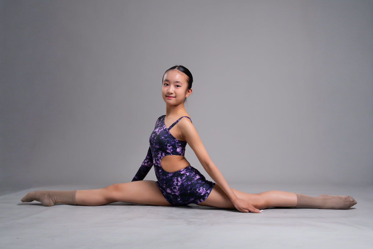 Violet - Snakeskin Print Biketard for Kids Dance & Acro