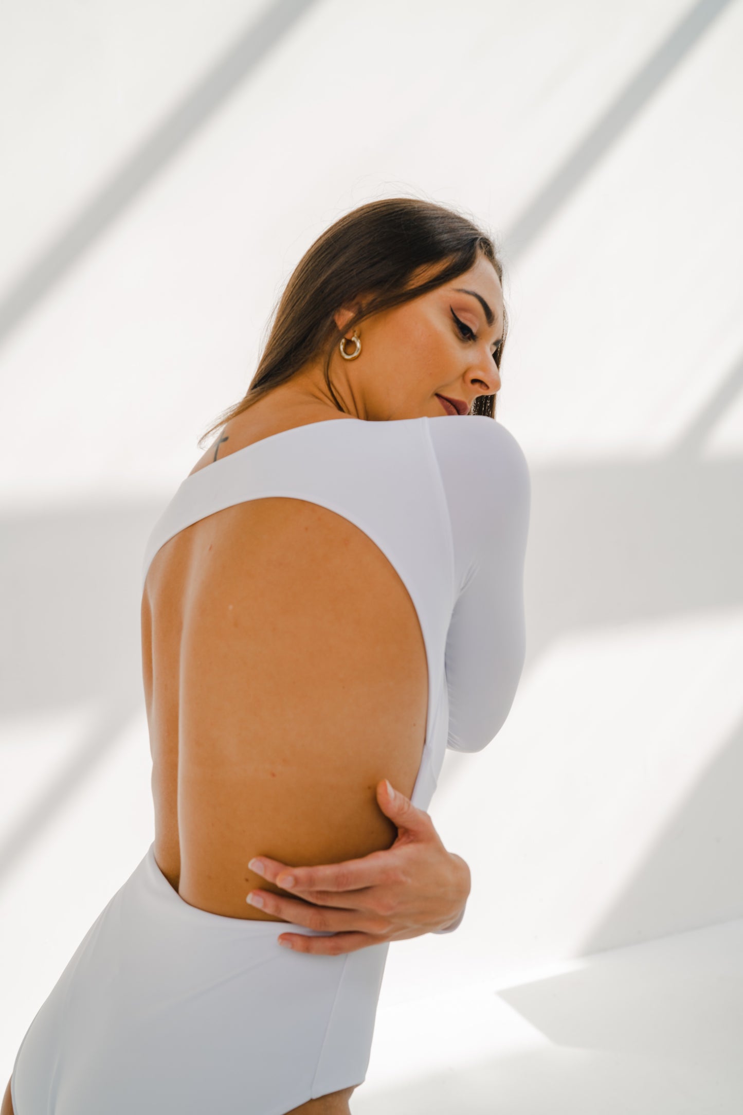 Eli Long Sleeve Leotard – Sculpting One-Piece in Sustainable Italian ECONYL® Fabric (Dance, Swim, Yoga)
