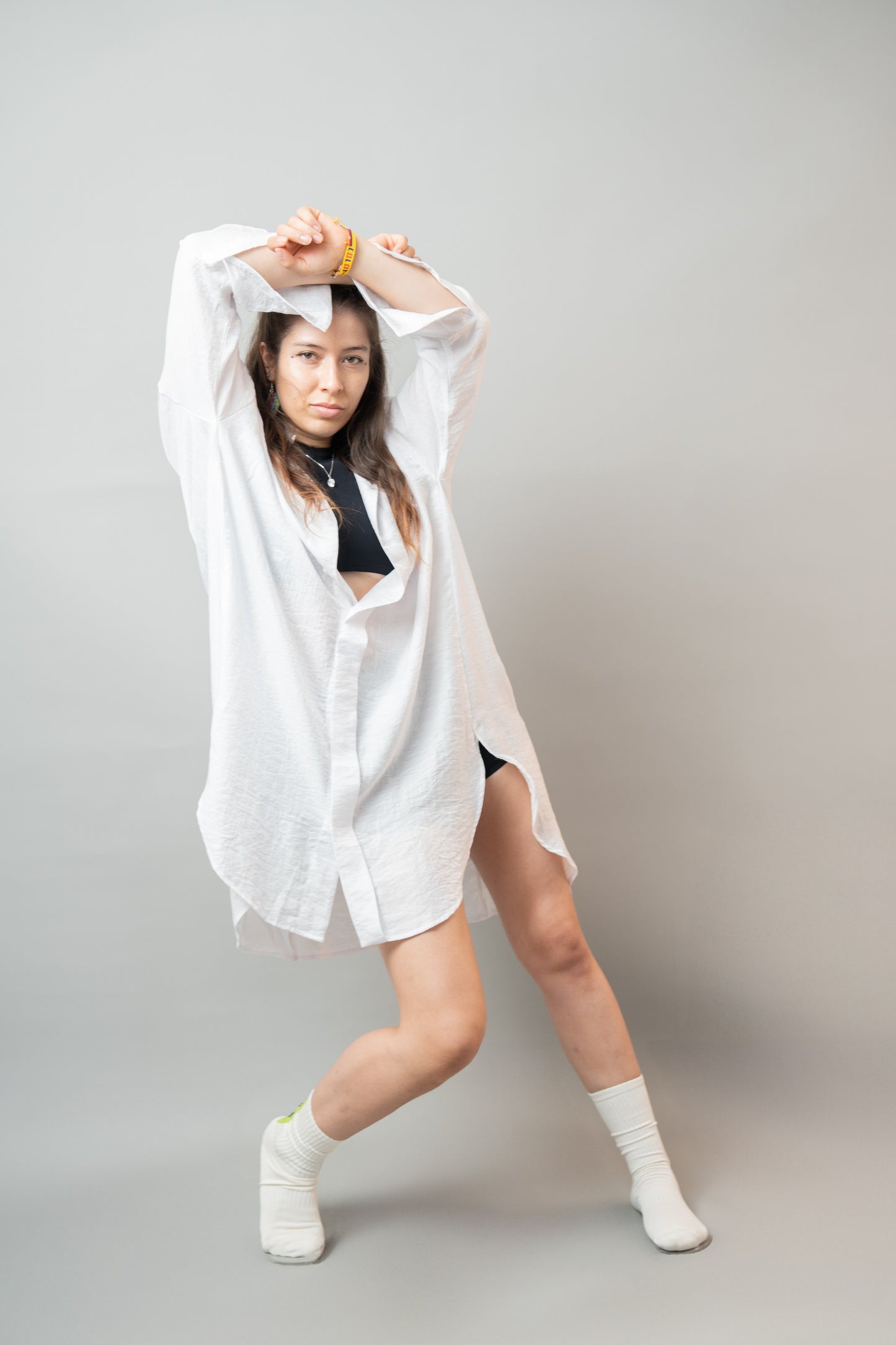 Luna - Iridescent Linen Oversized Shirt