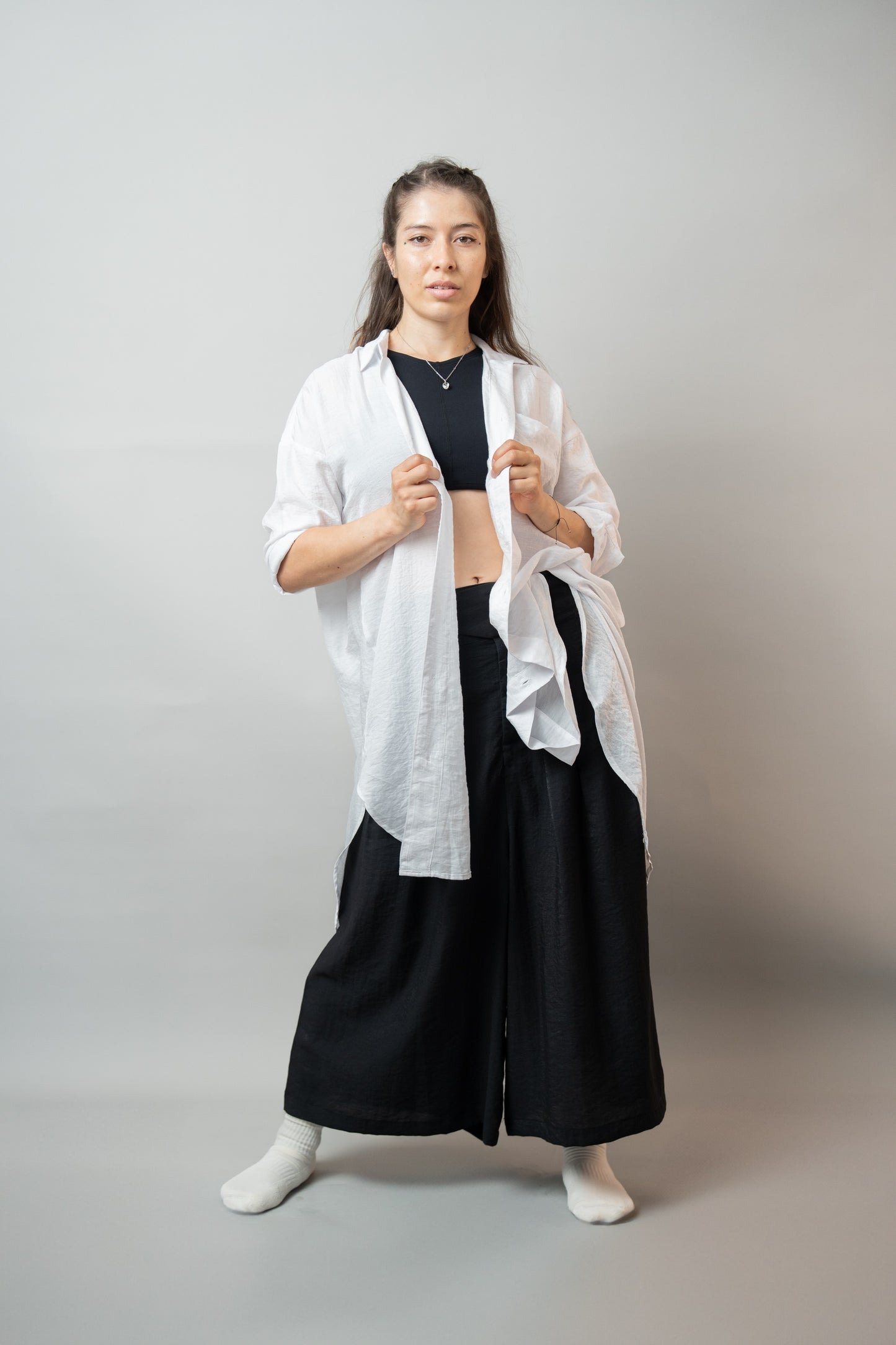 Luna - Iridescent Linen Oversized Shirt
