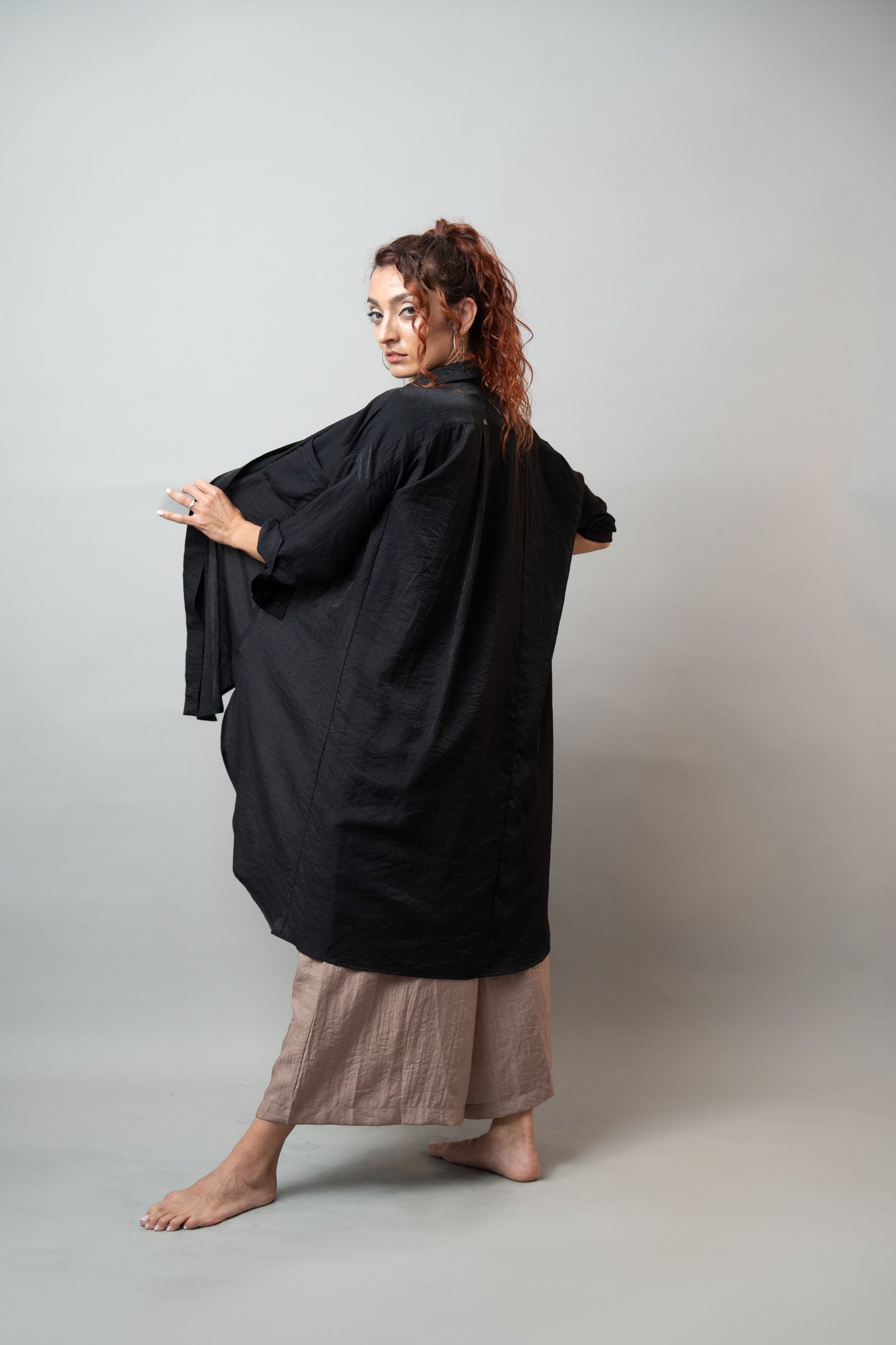 Luna - Iridescent Linen Oversized Shirt