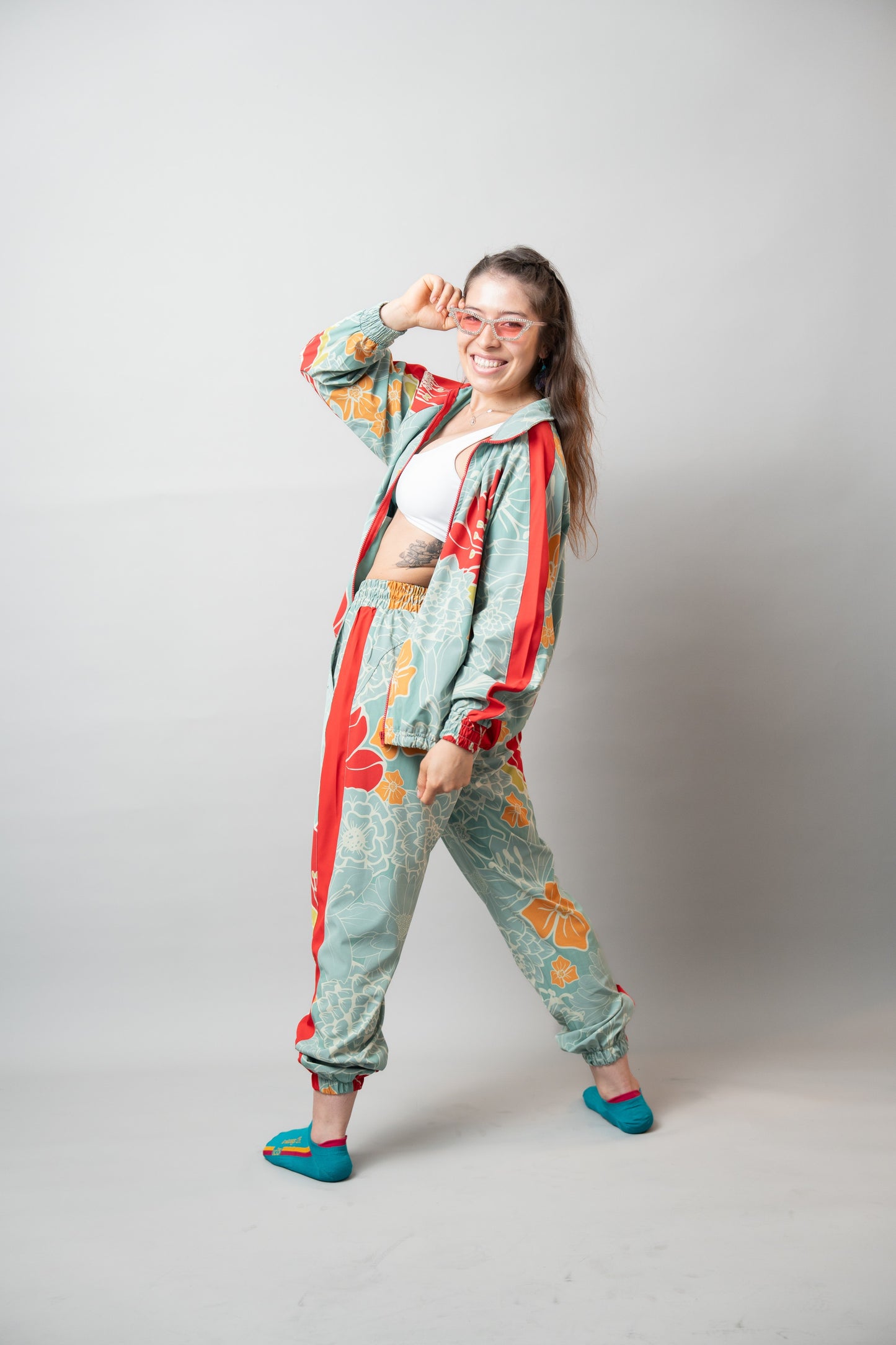 Aleja - Sports Pants – Retro Bloom Edition