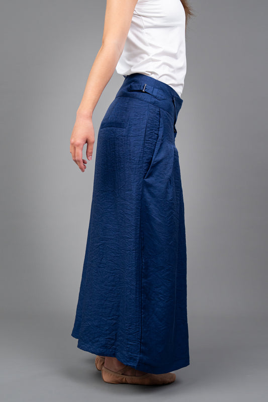 Hakama – Iridescent Linen Pants – Wide-Leg High-Waisted with Pleated Front