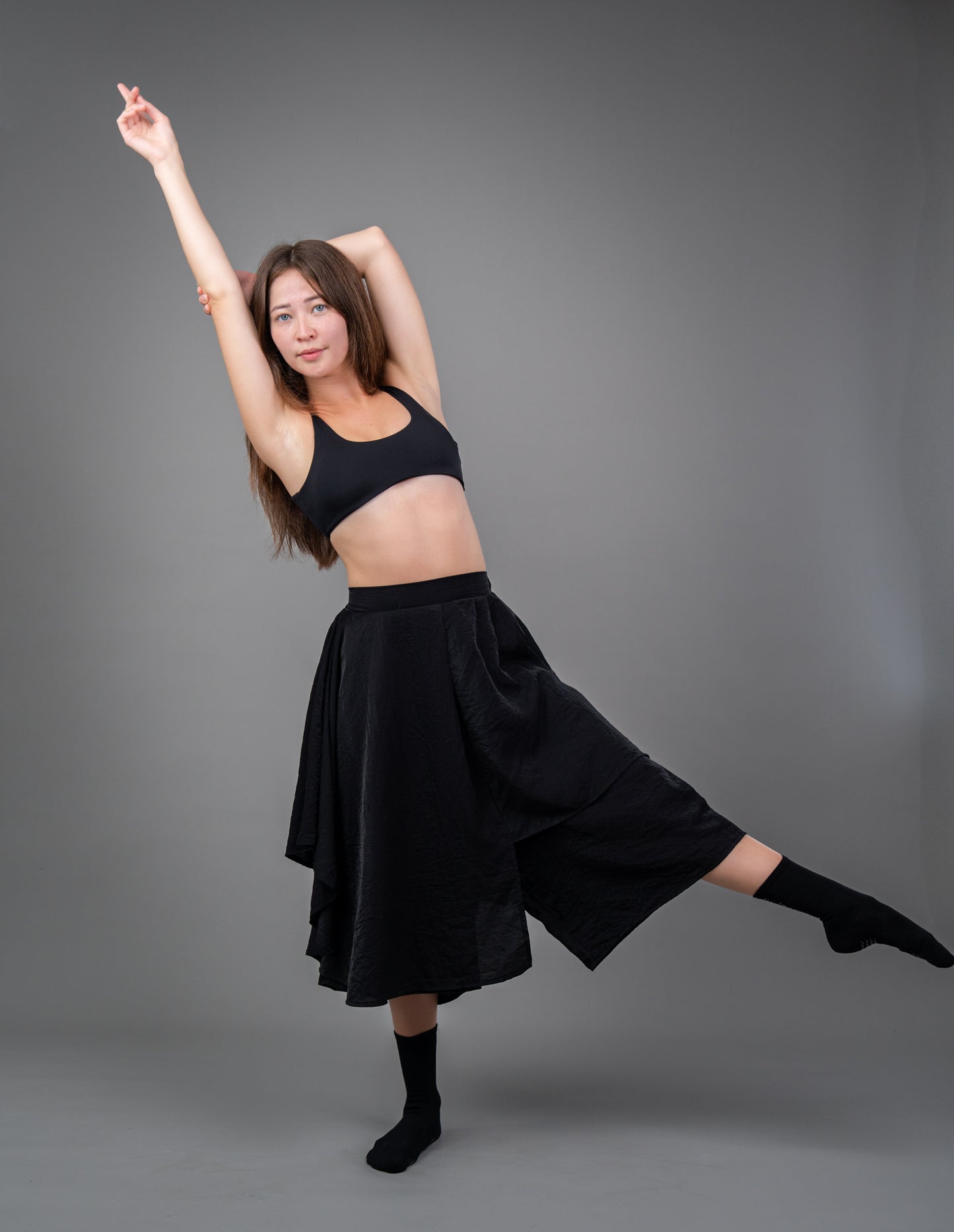 Nagare Flow Skirt Pants – Unisex Draped Wide-Leg Pants with Skirt Overlay in Lightweight Linen