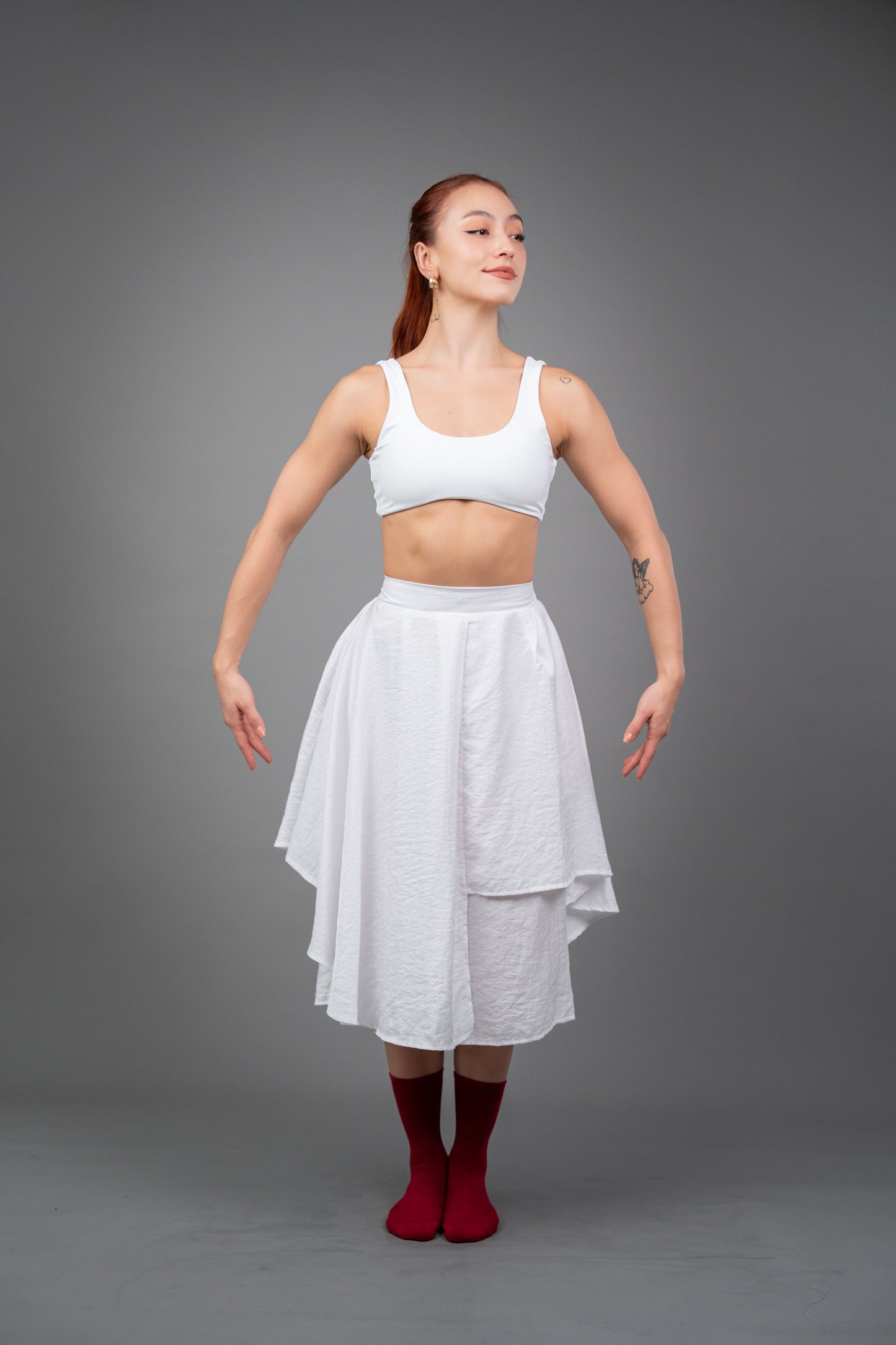 Nagare Flow Skirt Pants – Unisex Draped Wide-Leg Pants with Skirt Overlay in Lightweight Linen