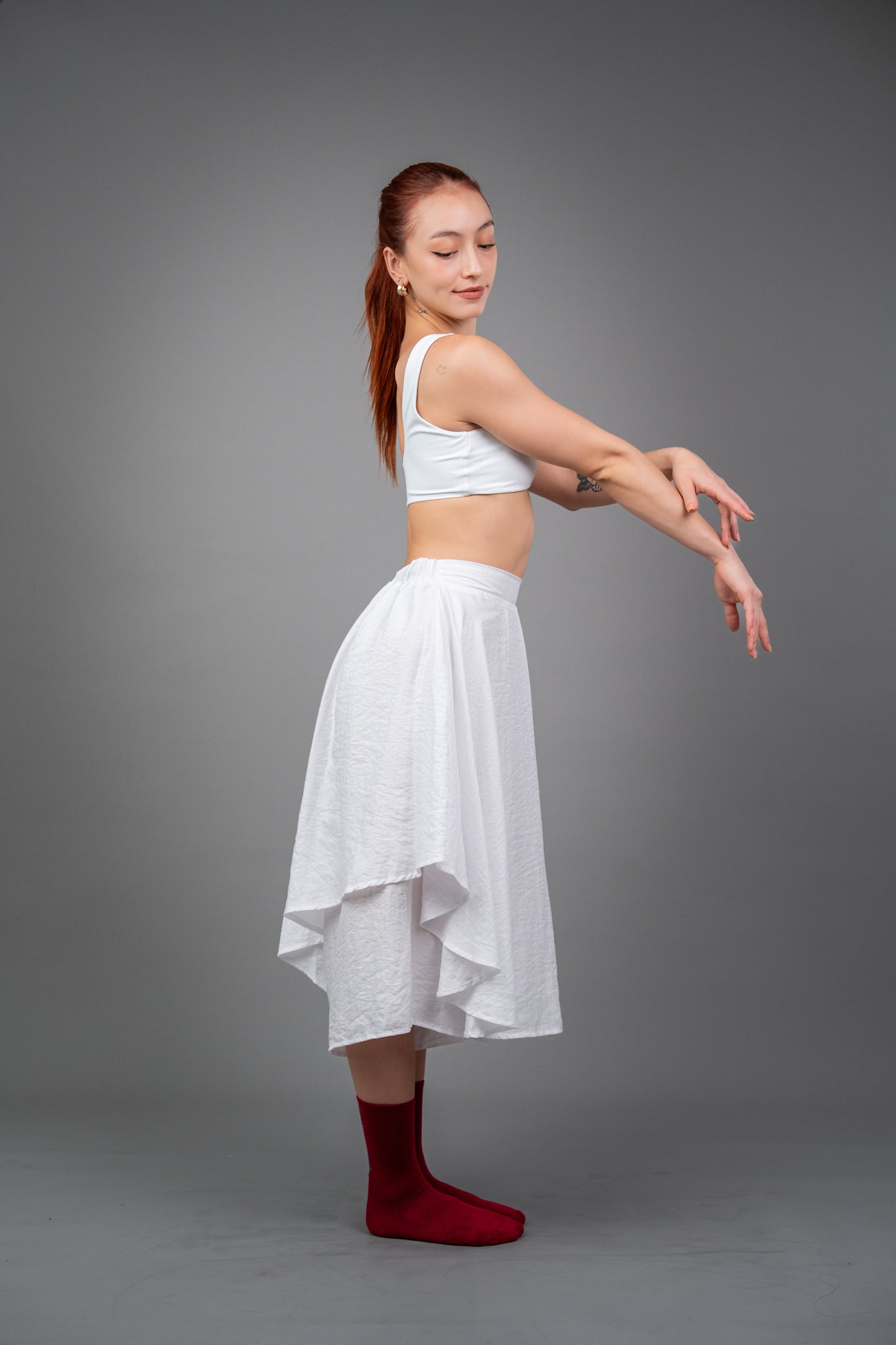 Nagare Flow Skirt Pants – Unisex Draped Wide-Leg Pants with Skirt Overlay in Lightweight Linen