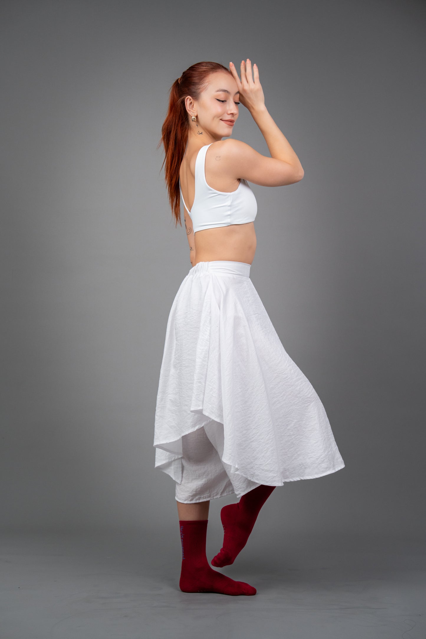 Nagare Flow Skirt Pants – Unisex Draped Wide-Leg Pants with Skirt Overlay in Lightweight Linen