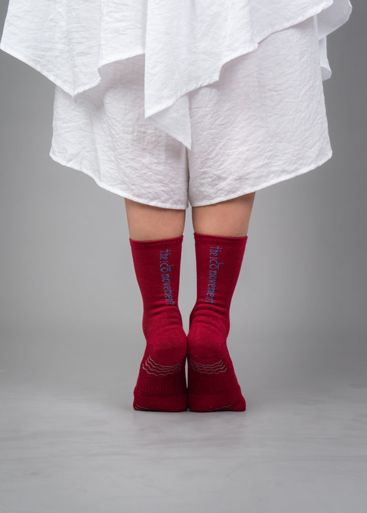 Raspberry Red- Dance Grip Socks