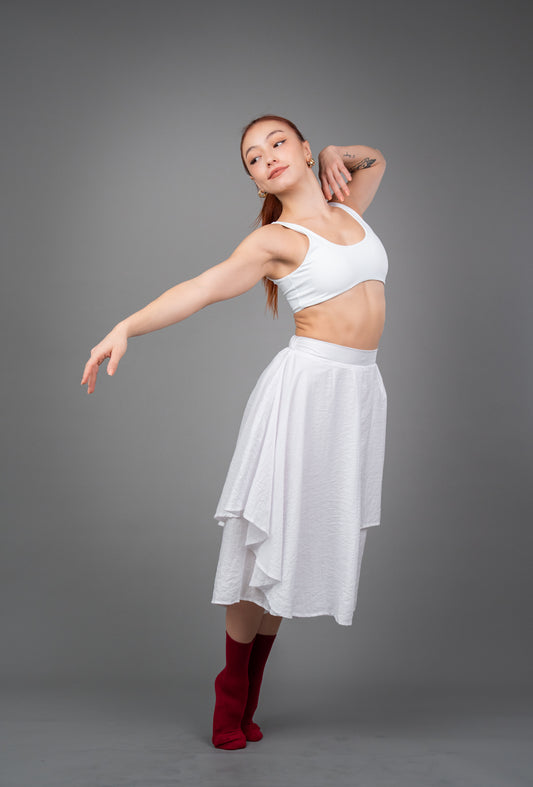 Nagare Flow Skirt Pants – Unisex Draped Wide-Leg Pants with Skirt Overlay in Lightweight Linen