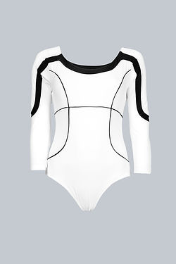 Noura Contour Leotard | 3/4 Sleeve Sculpting Dance & Swim Leotard | ECONYL®