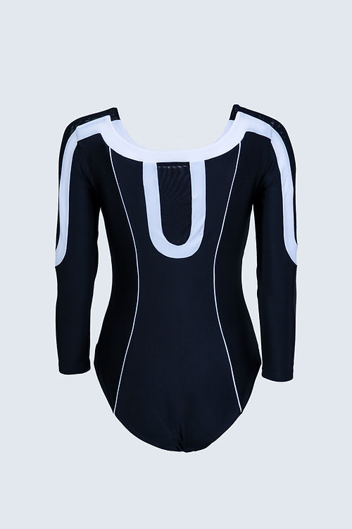 Noura Contour Leotard | 3/4 Sleeve Sculpting Dance & Swim Leotard | ECONYL®